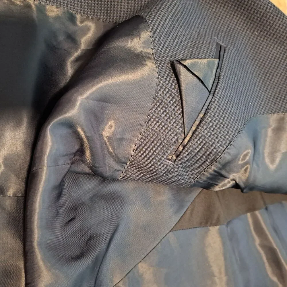 Lauren Ralph Lauren LRL Blazer Mens 42R Houndstooth‎ Suit Jacket Sport Coat